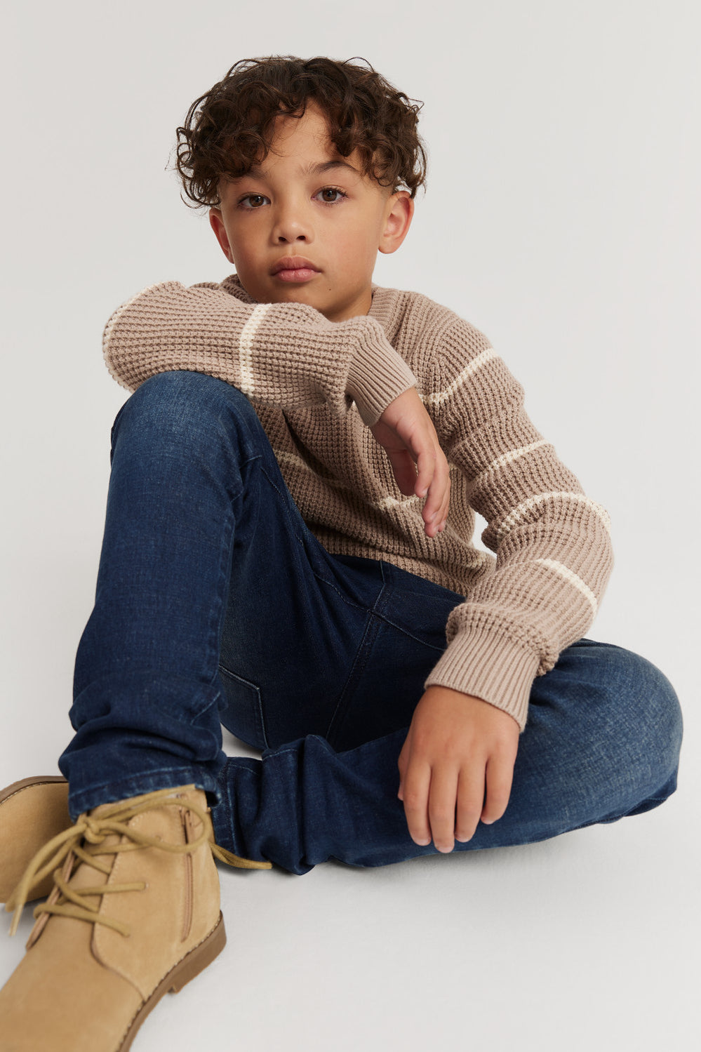 Cotton Stripe Textured Knit