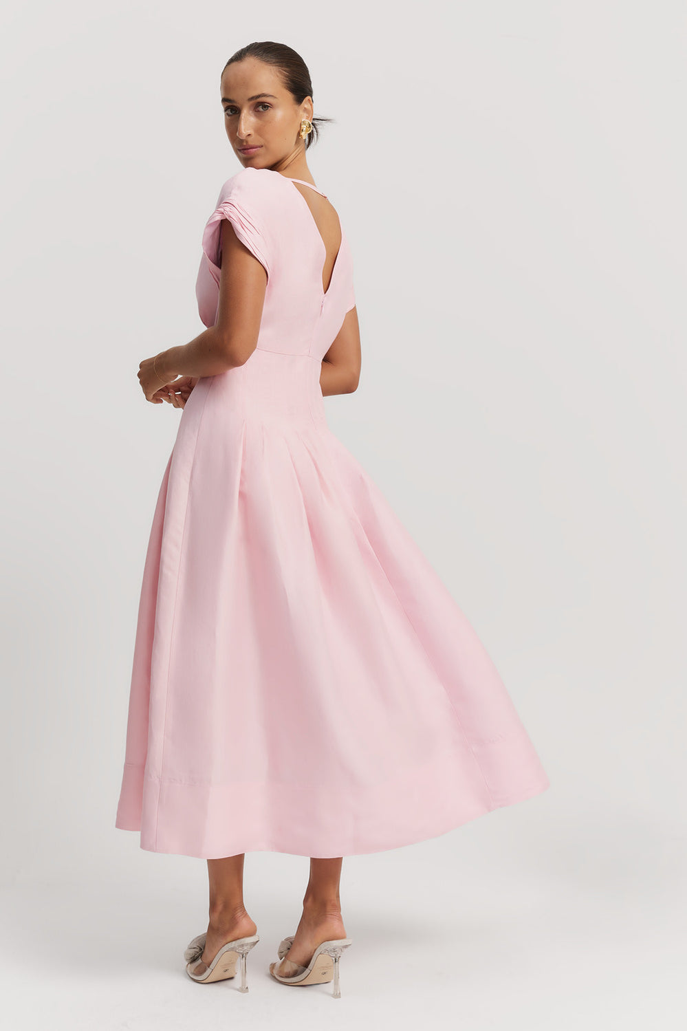 Tuck Detail Midi Dress