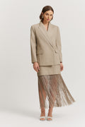 Basket Weave Double Breasted Blazer
