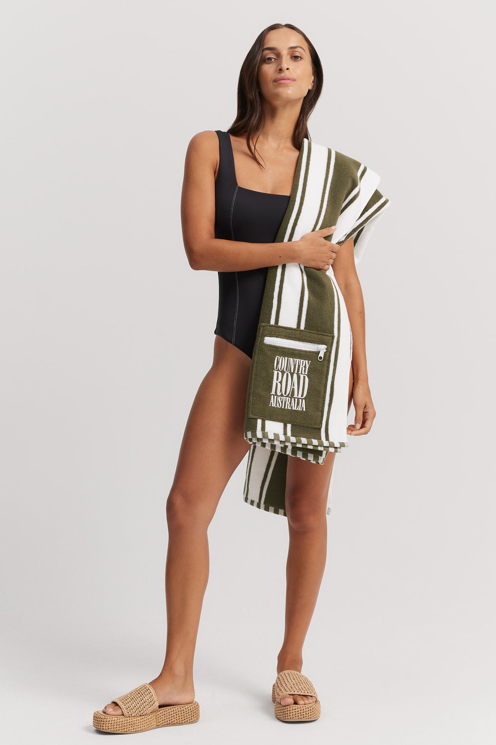 Nylon Blend Square Neck One Piece