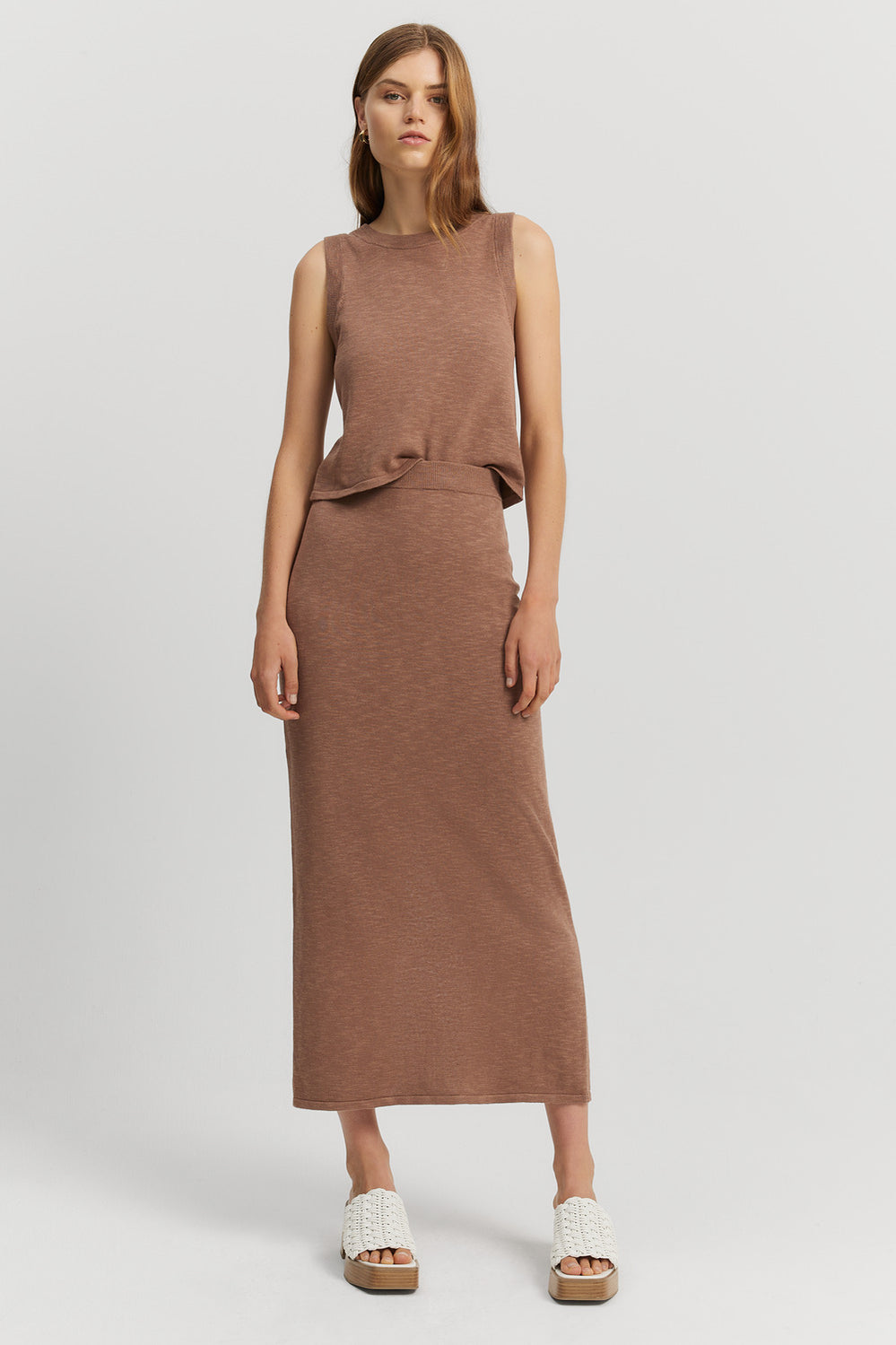 Cotton Linen Maxi Skirt