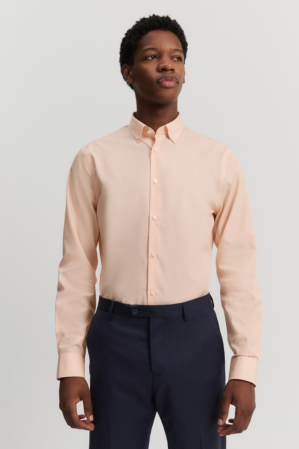 Slim Fit Mini Gingham Travel Shirt