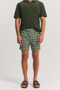Polyester Blend Geometric Print Swim Short