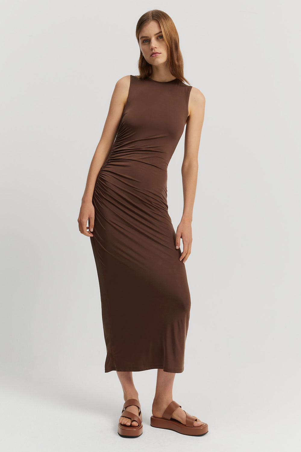 Cupro Jersey Racerback Dress