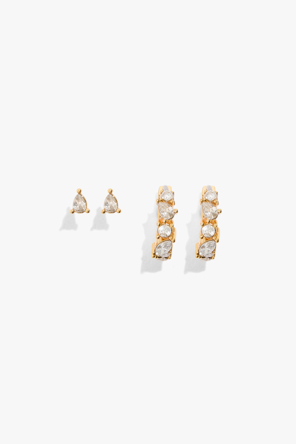 Multi Stone Hoop Earring Pack Of 2
