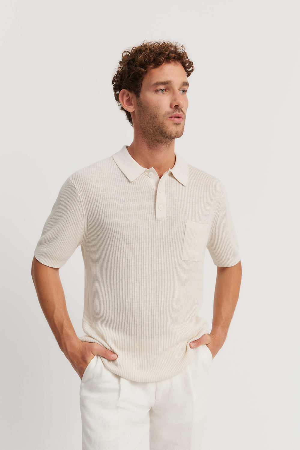 Ribbed Linen Blend Knit