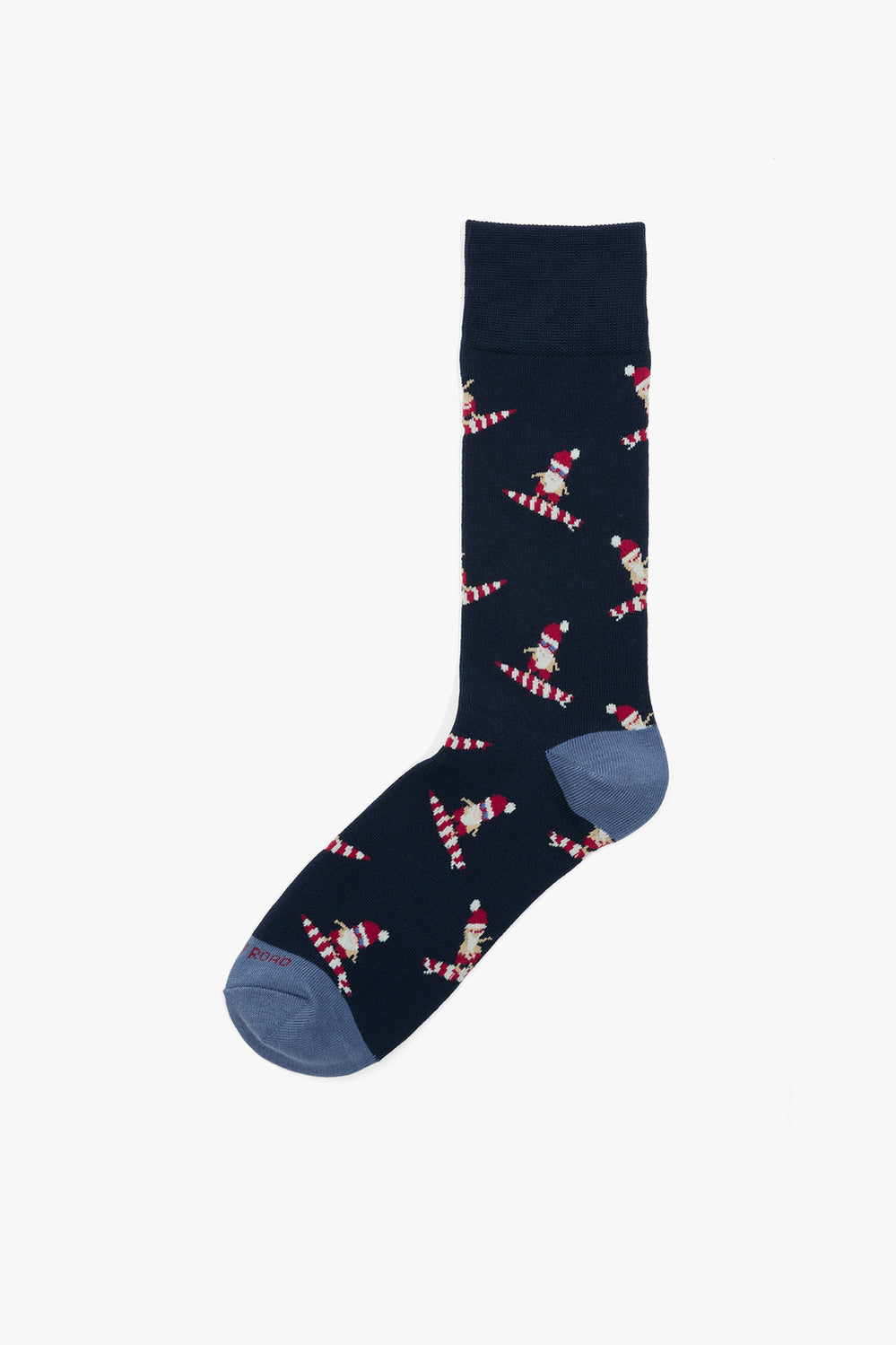 Cotton Blend Surfing Santa Sock