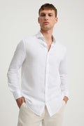 Tailored Fit Cotton Linen Blend Shirt