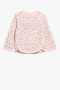 Cotton Long Sleeve Sequin Logo T-Shirt