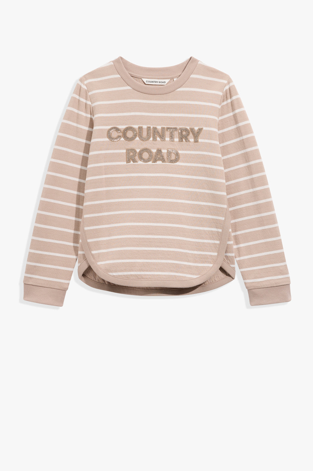 Long Sleeve Sequin Logo T-Shirt