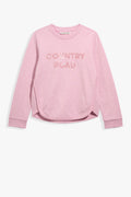 Cotton Long Sleeve Sequin Logo T-Shirt
