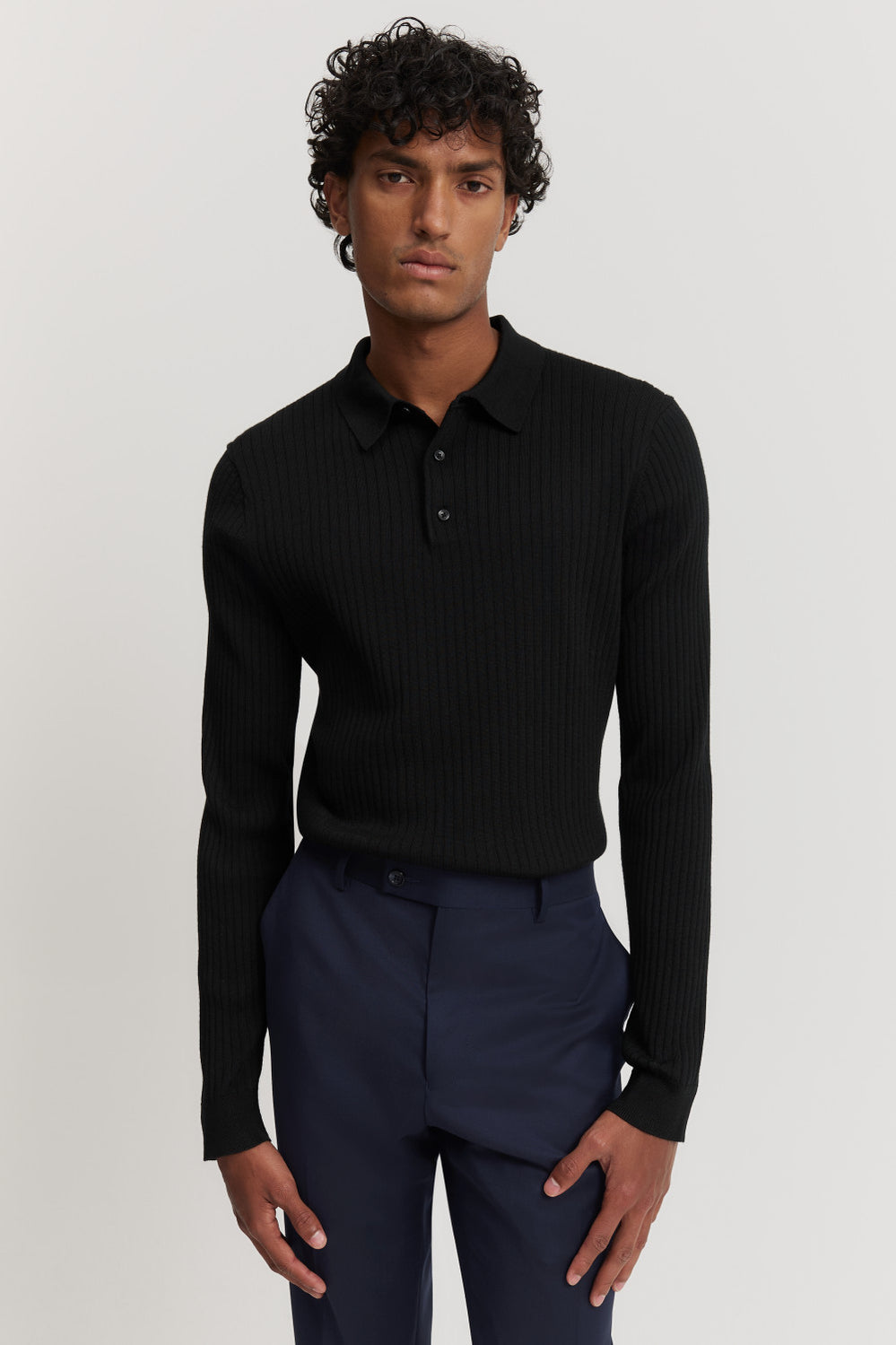 Australian Merino Wool Ribbed Polo
