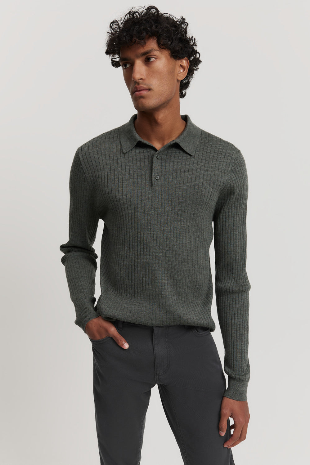 Australian Merino Wool Ribbed Polo