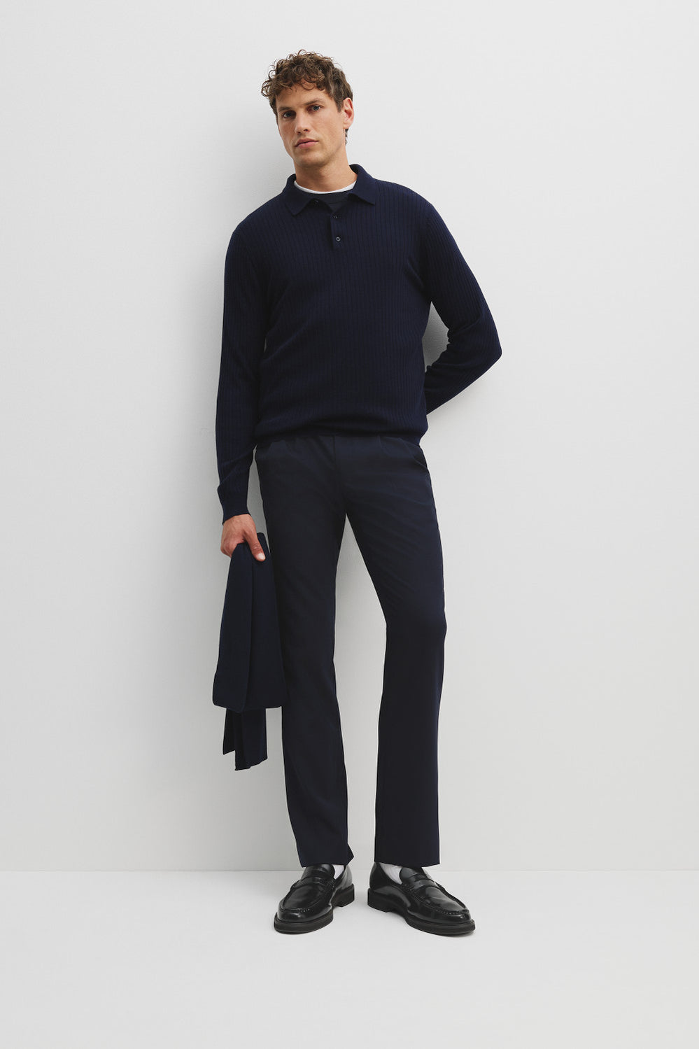 Australian Merino Wool Ribbed Polo