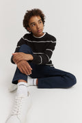 Teen Cotton Waffle Stripe Knit