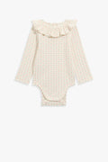 Organically Grown Cotton Frill Rib Long Sleeve Bodysuit