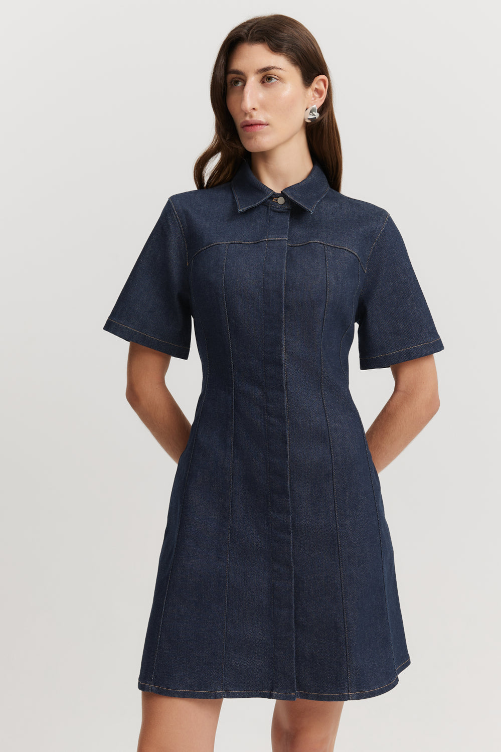 Panelled Denim Dress