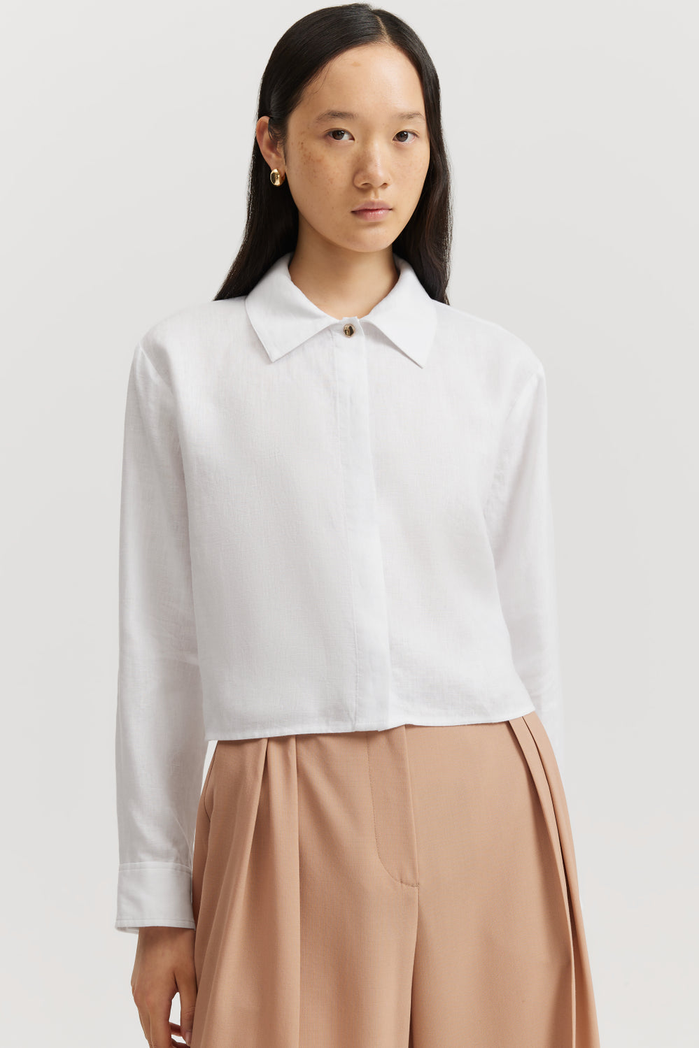 Cropped Linen Shirt