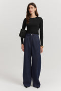 Cupro Jersey Crop Long Sleeve Top