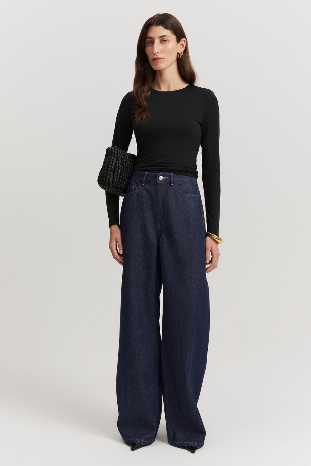 Cupro Jersey Crop Long Sleeve Top