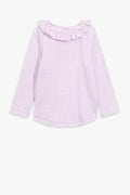 Polyester Blend Soft Frill T-Shirt