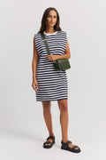 Cotton Stripe Jersey Tank Dress