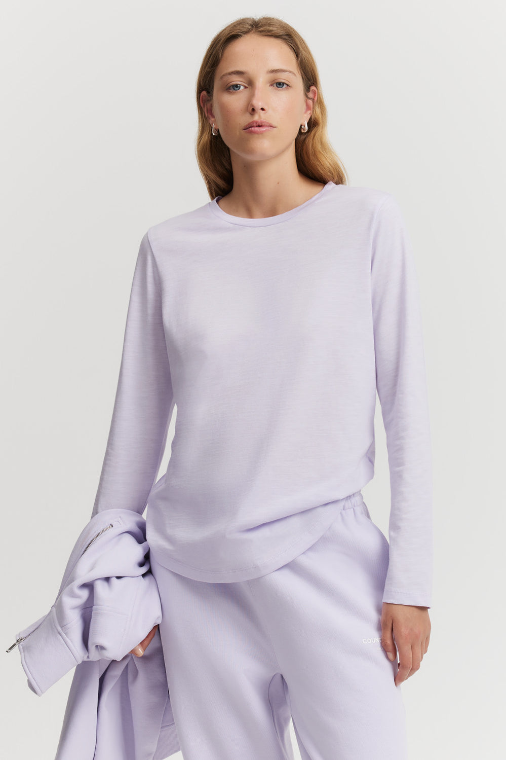 Cotton Long Sleeve Slub T-Shirt