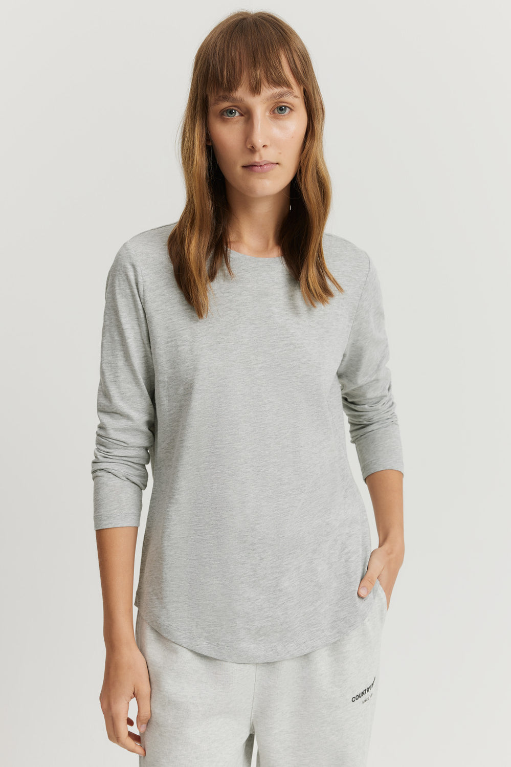 Cotton Long Sleeve Slub T-Shirt