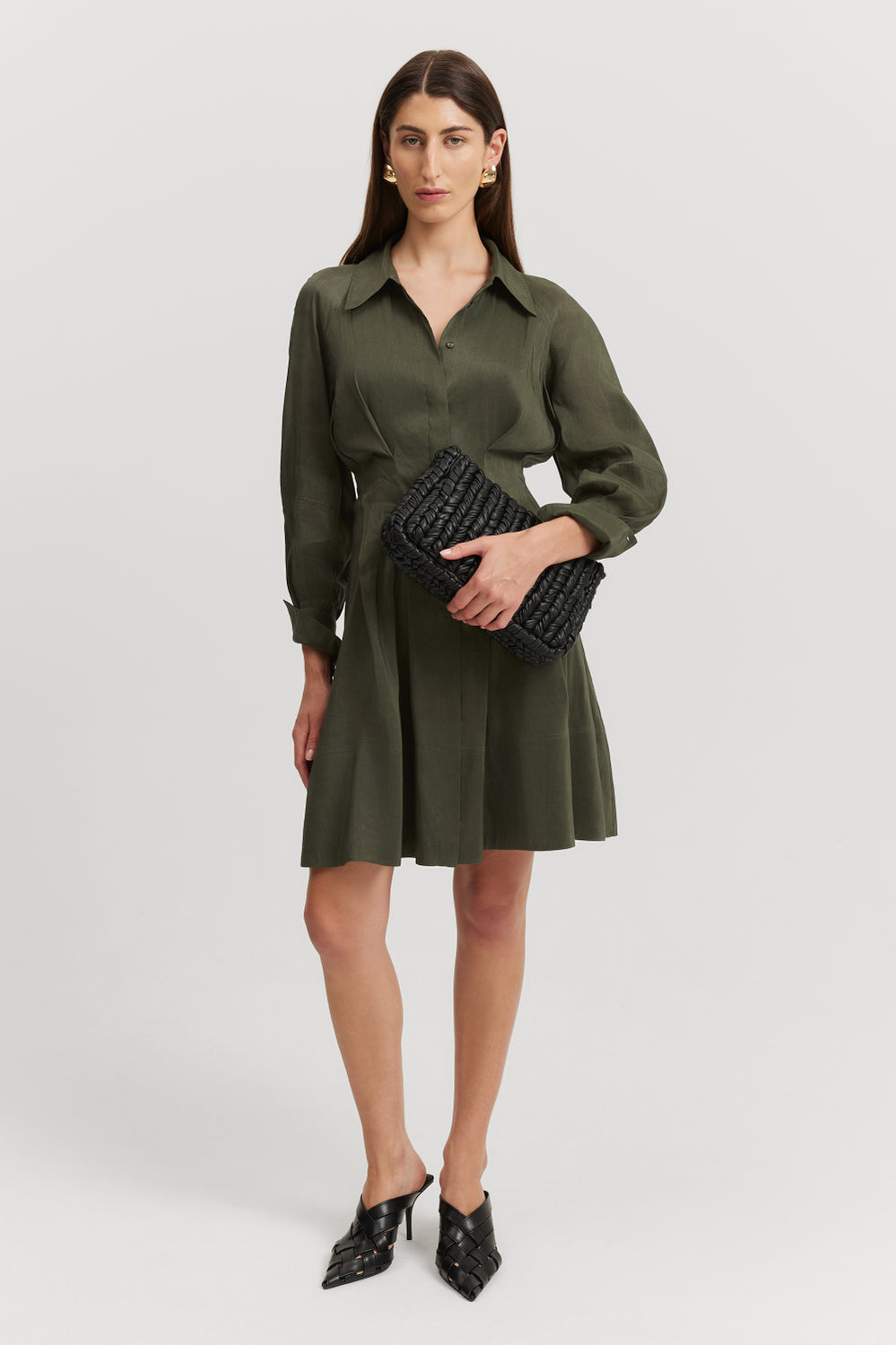 Tuck Detail Shirt Dress
