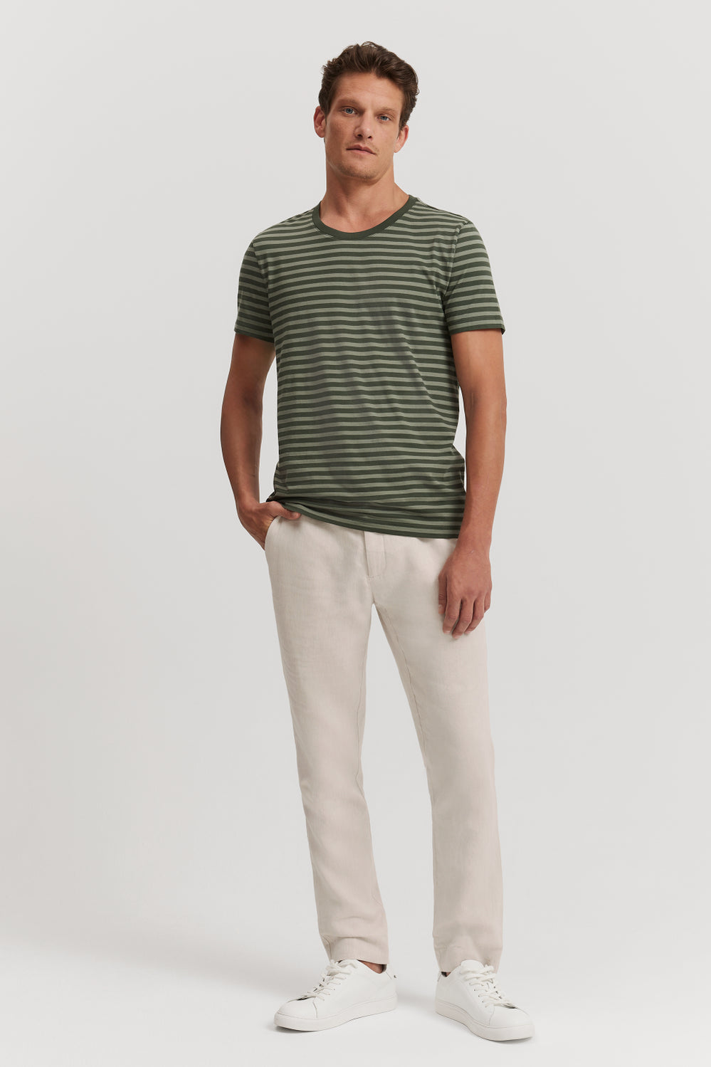 Stripe Pima Crew T-Shirt
