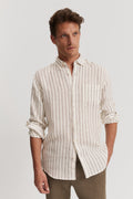 Regular Fit Linen Stripe Shirt