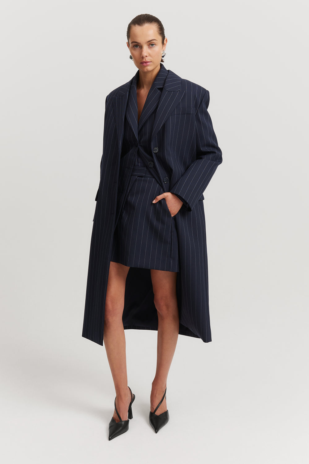 Longline Wool Suit Coat