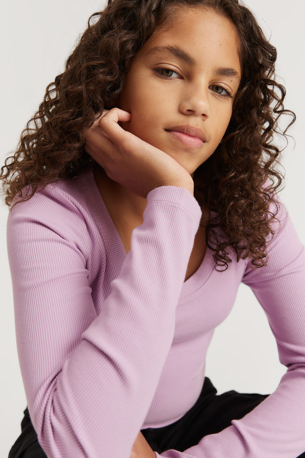Teen Rib Crop Long Sleeve T-Shirt