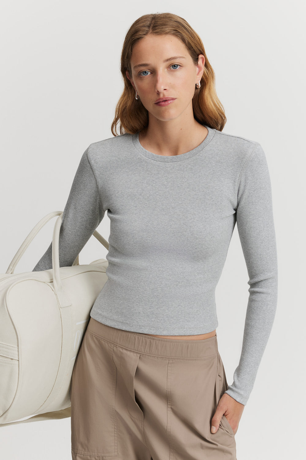 Cotton Long Sleeve Rib Top