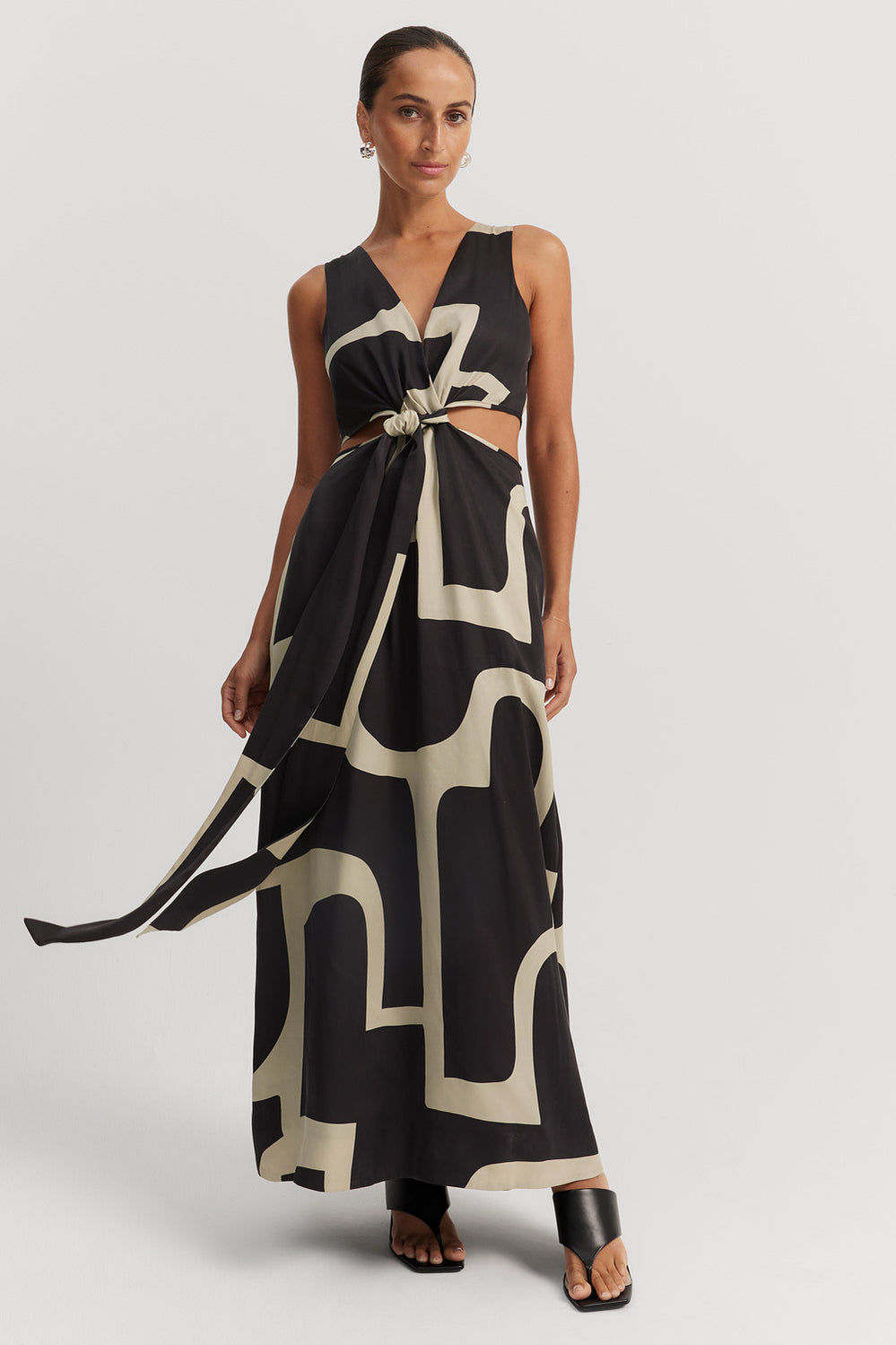 Print Column Wrap Dress
