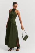 Cotton Halter Tuck Dress