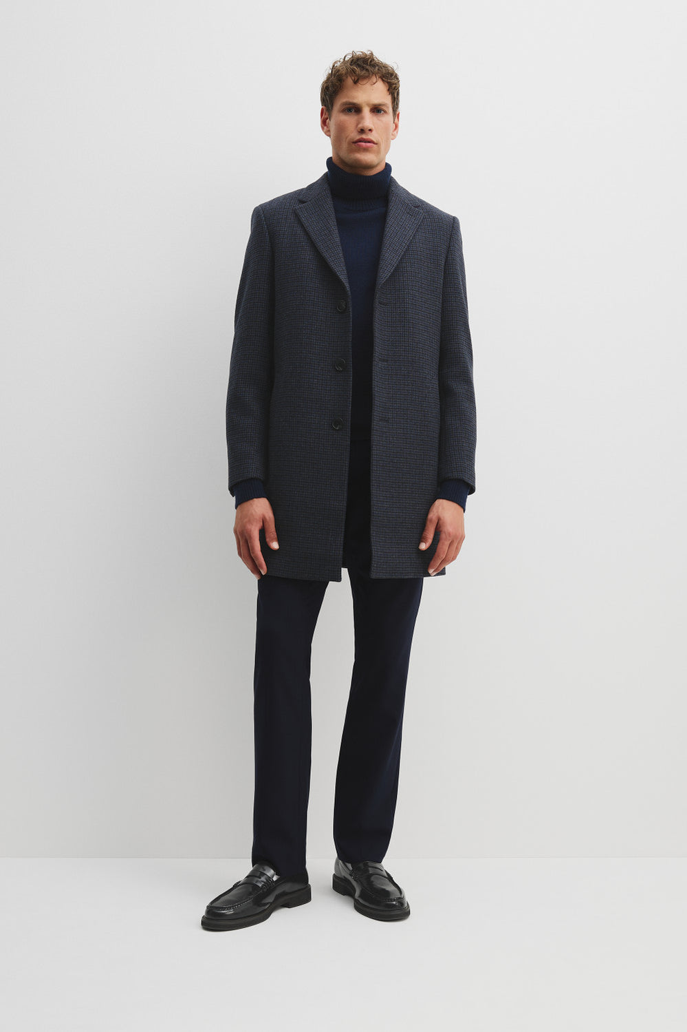 Wool Blend Check Crombie