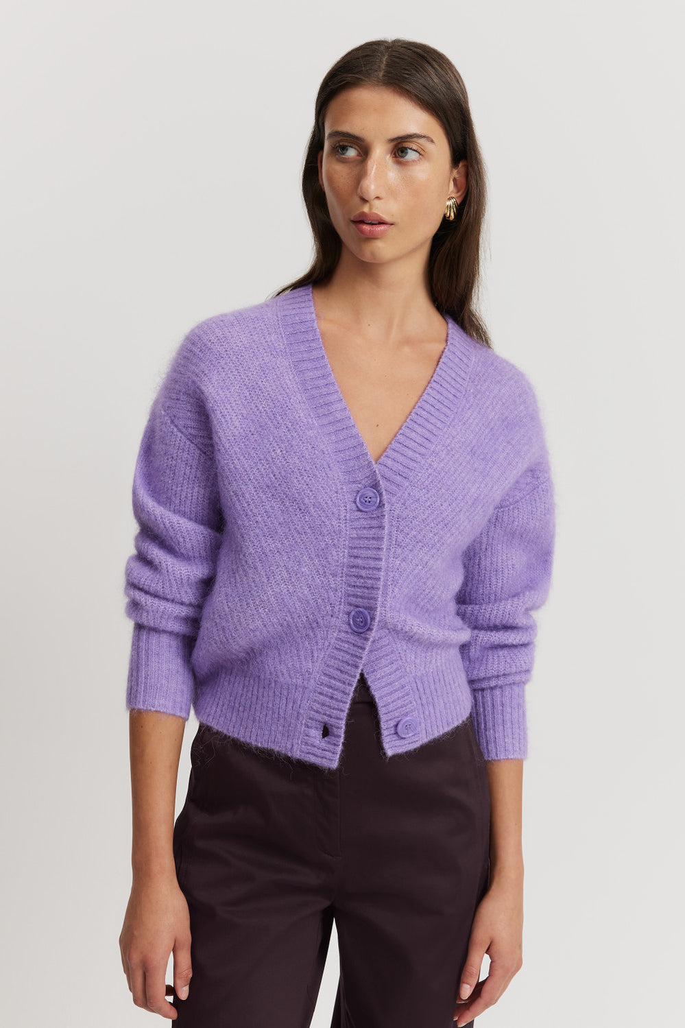 Brushed Crop Cardigan