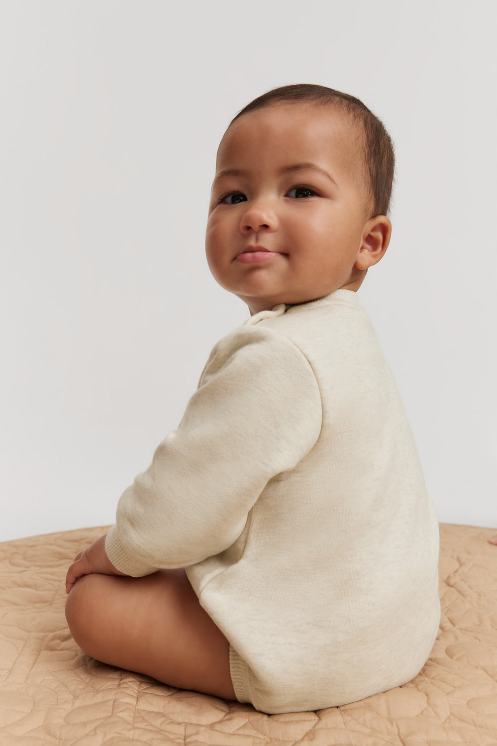 Organically Grown Cotton Oversized Logo Long Sleeve Bodysuit