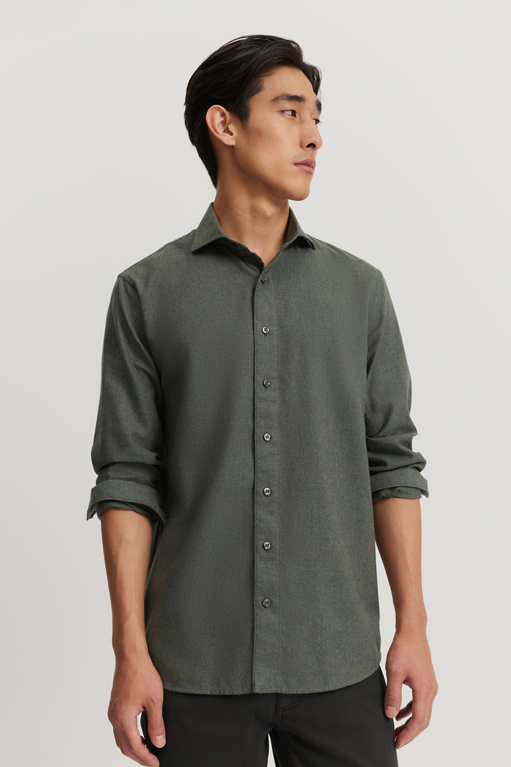 Tailored Fit Cotton Blend Shirt