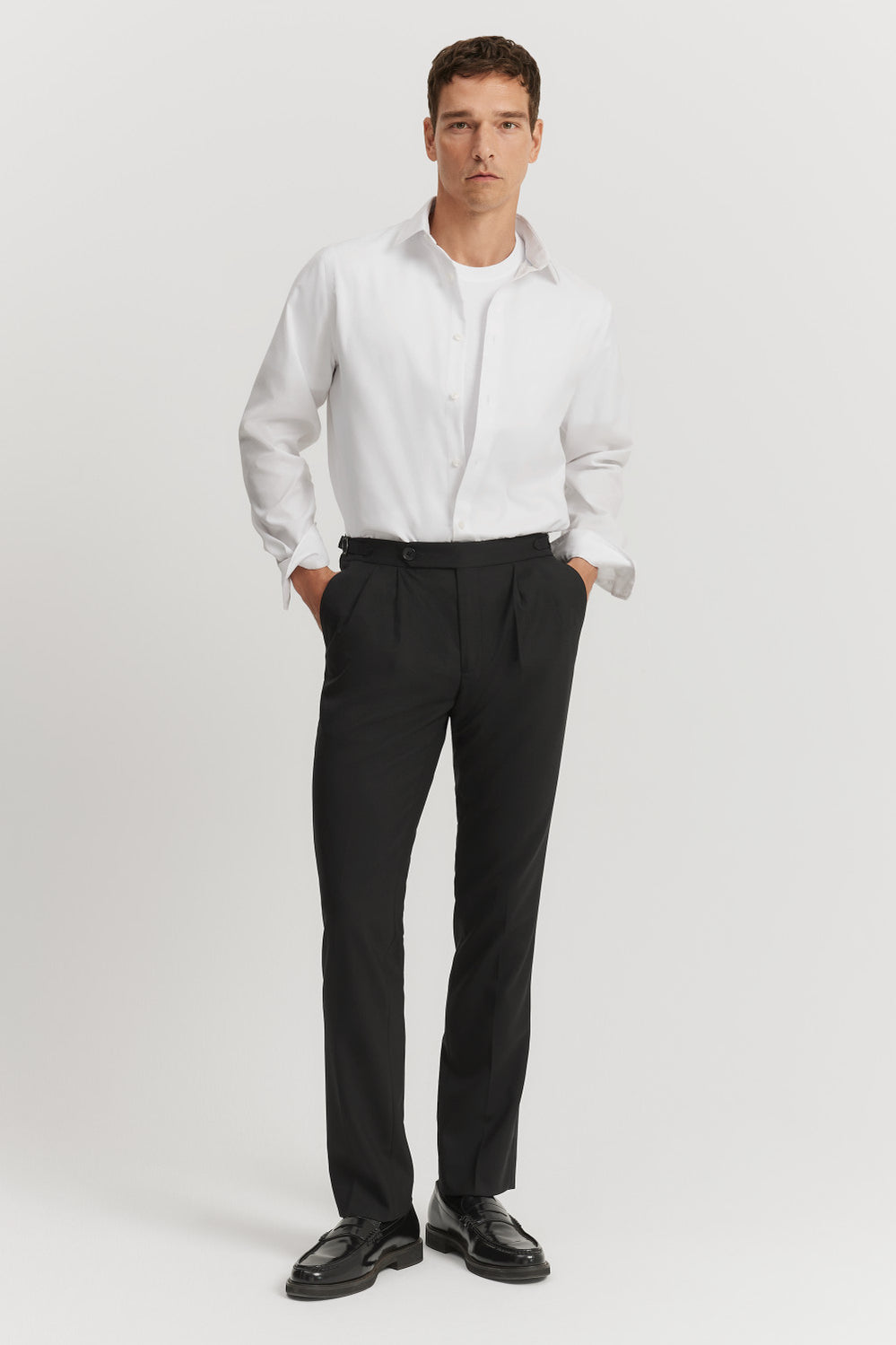 Wool Blend Buckle Pant