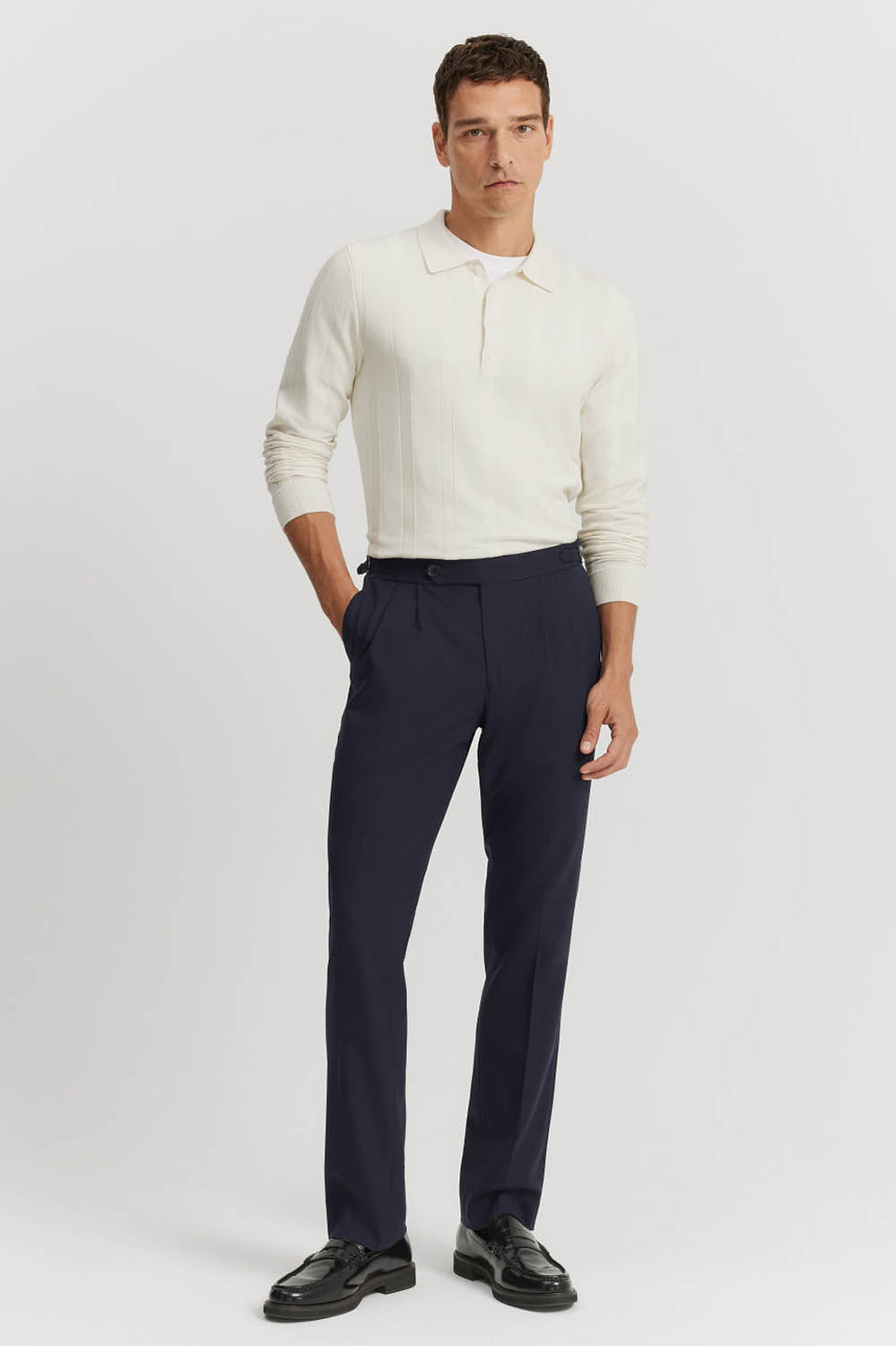 Wool Blend Buckle Pant