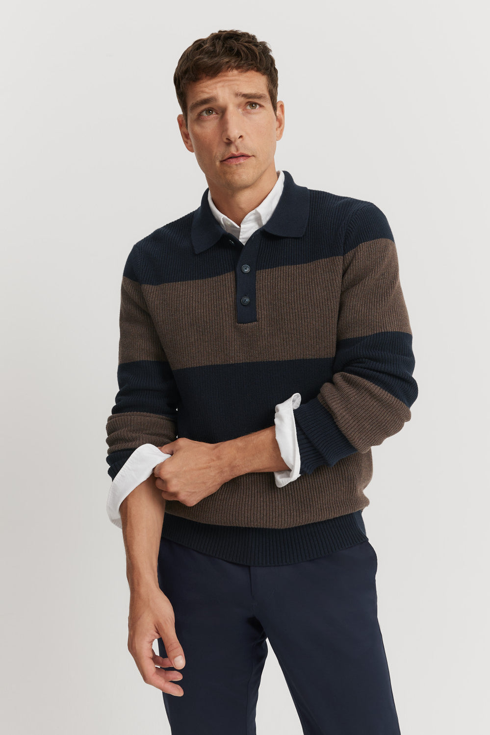 Cotton Blend Stripe Wool Blend Polo