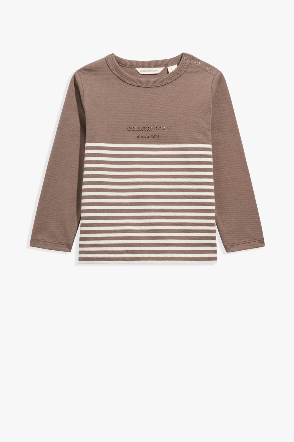 Cotton Modern Logo Stripe T-Shirt