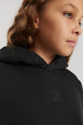 Teen Cotton Blend Crop Seam Logo Hooded Sweat