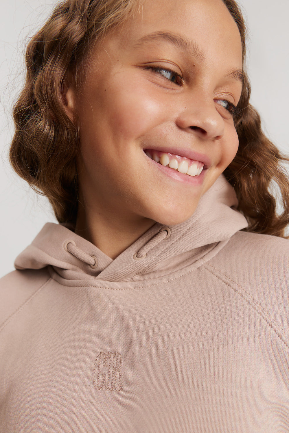 Teen Cotton Blend Crop Seam Logo Hooded Sweat