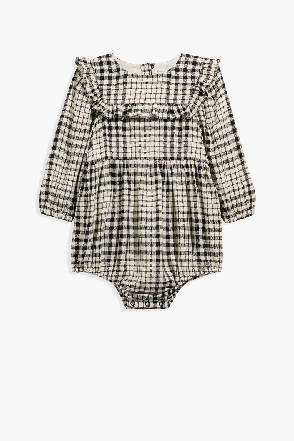 Check Long Sleeve Romper