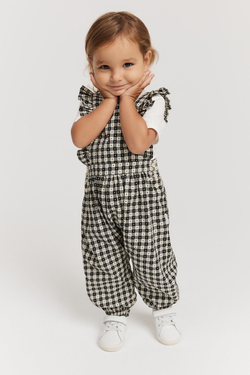 Cotton Frill Gingham Romper
