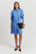 Pleat Mini Shirt Dress