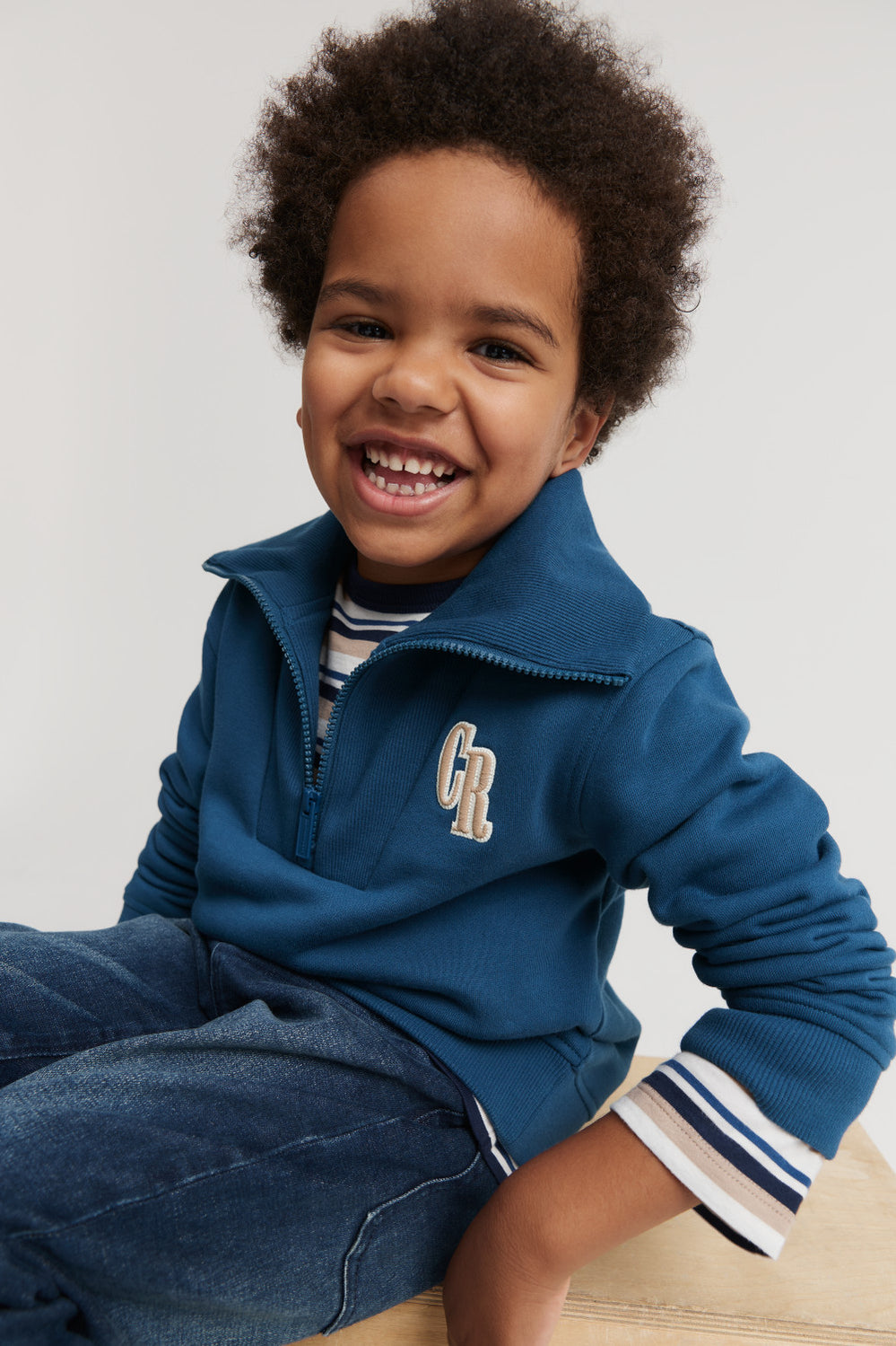 Organically Grown Cotton Logo Half Zip Sweat